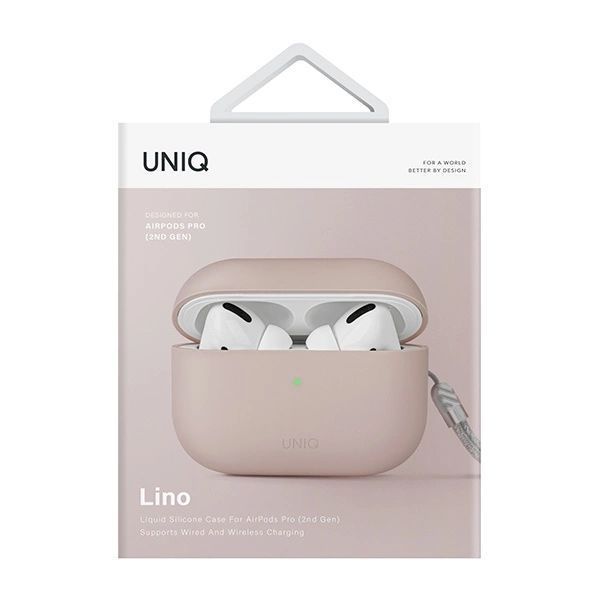 Etui Uniq Lino na AirPods Pro 2 - różowe