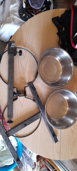 Comedouro duplo inox regulável