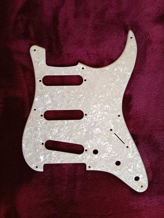 Pickguard/escudo Fender stratocaster, madrepérola, vintage, 8 furos