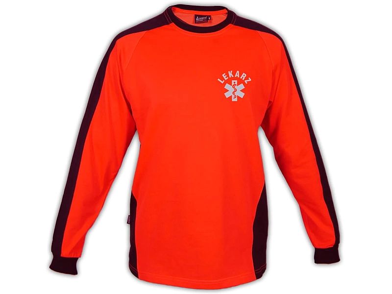 Koszulka ratownicza FLUO męska odblaskowa FUNKCYJNA z długim rękawem (