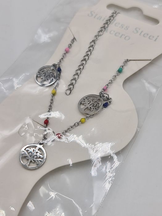 Pulseira de tornezelo com árvores miniatura