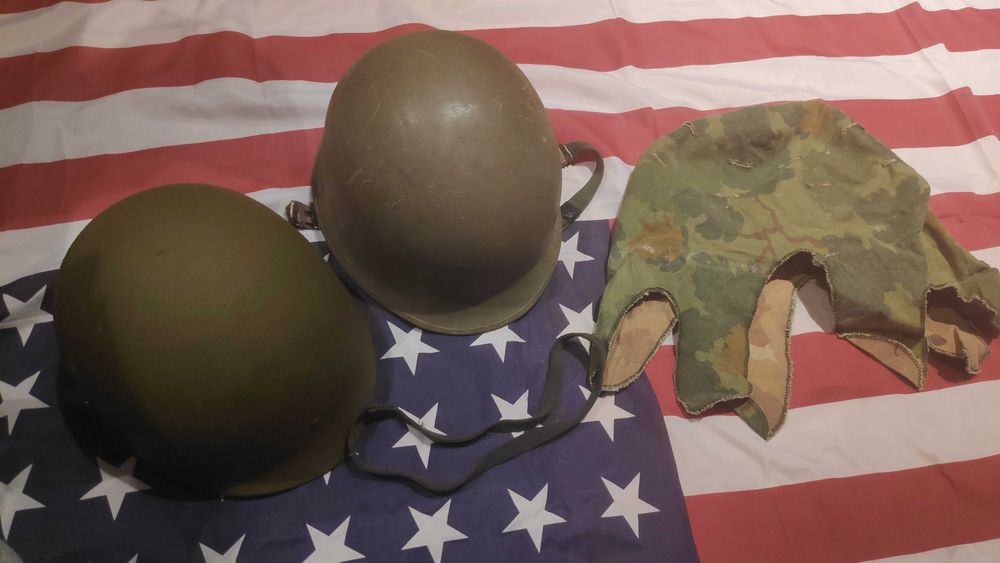 Hełm M1 z pokrowcem Mitchell i linerem US Army Nam era