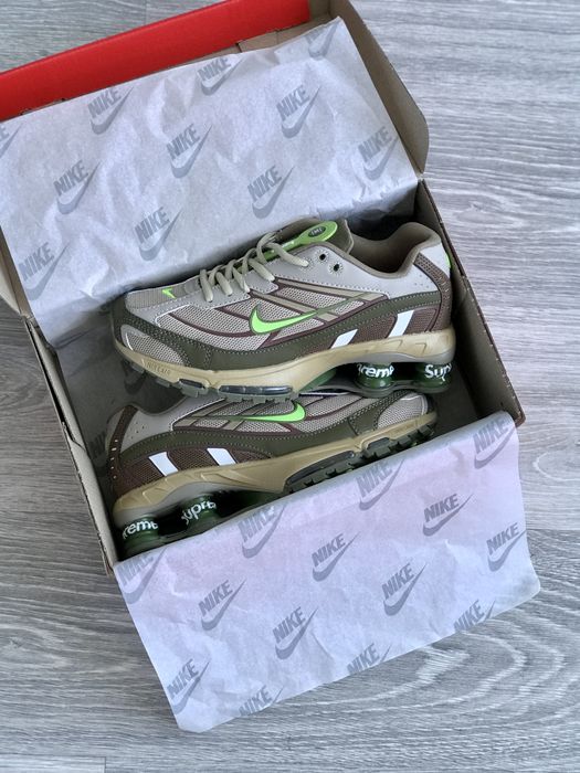 Кросівки Кроссовки Nike Shox Ride 2 Supreme Khaki Grey Green Хаки Серый Хакі Зелений Кросовки демісезон