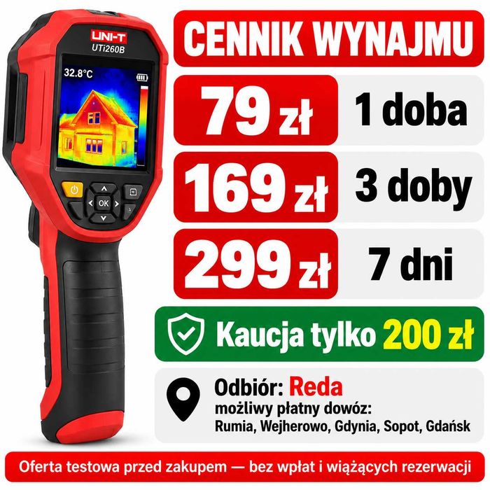 Kamera termowizyjna UNI-T UTi260B — wynajem 79 zł/doba | Reda / Trójmiasto