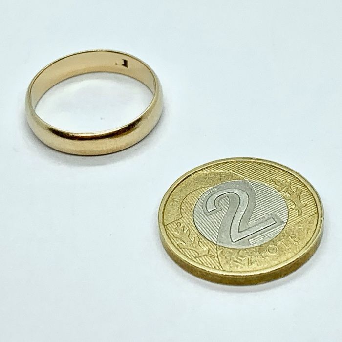 Złota OBRĄCZKA ślubna 14K bardzo GUSTOWNA r.16