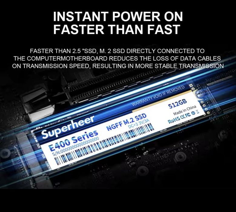 Новий SSD 1TB Superheer SSD накопичувач E400 550mb/s M2 1000mb NVme