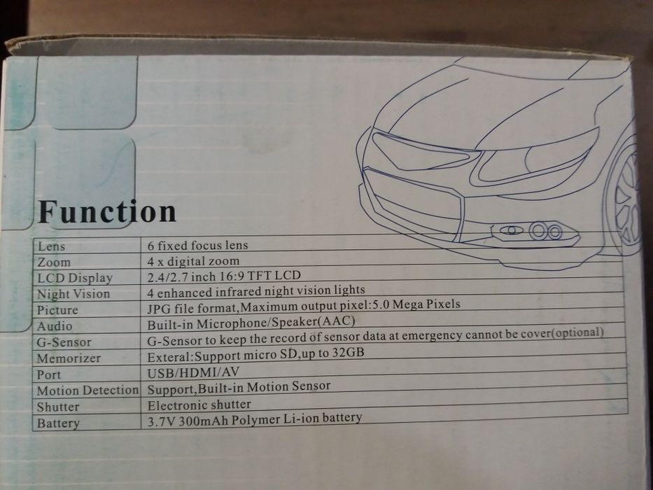 Camera video HD para automovel selado.