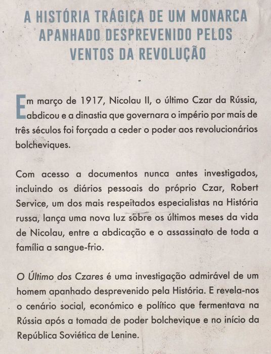 Livro O Último dos Czares de Robert Service [Portes Grátis]