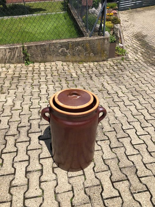 Garnek hermetyczny kamionka z kołnierzem 50L do kiszenia hermetyk