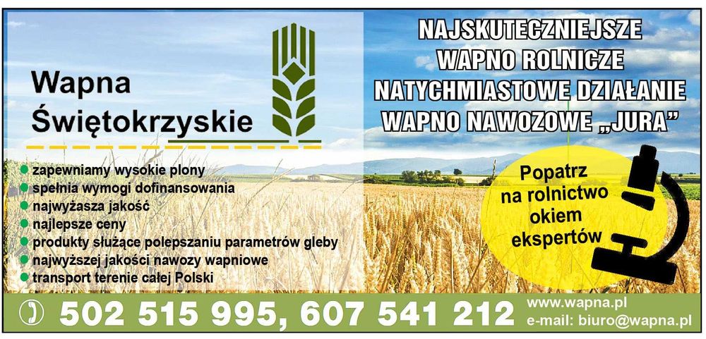Kreda szybkodziałająca - Wapno Nawozowe, Magnezowe, Węglanowe, DOTACJE