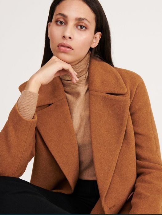 Пальто з додаванням шерсті коричневое пальто с добавлением шерсти