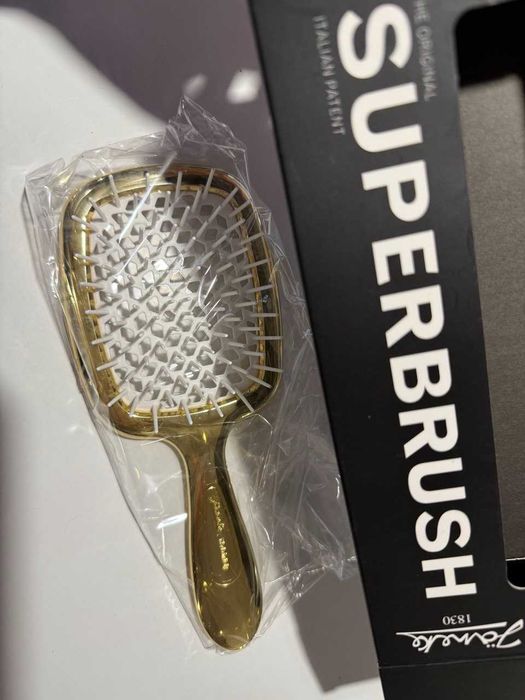 Гребінець Janeke біло-золотий 21см - преміум лінійка