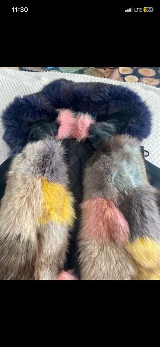 Parka kurtka zimowa  futro naturalne xl