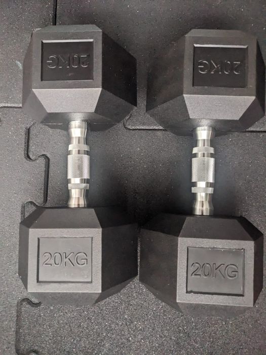 Hantle żeliwne gumowane 2x 20kg