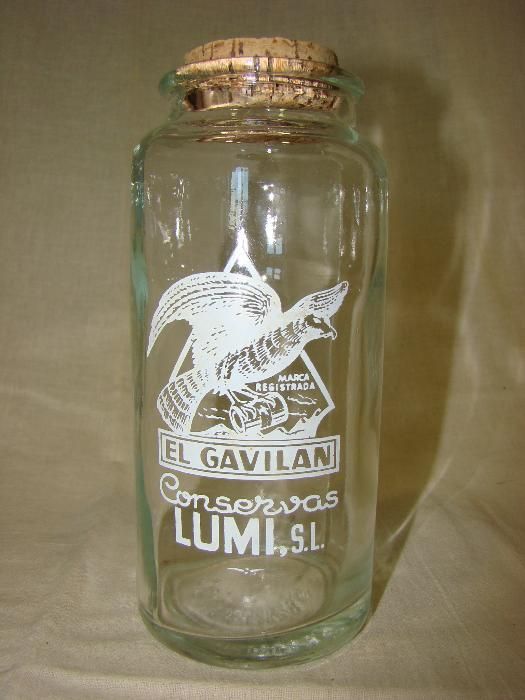 Frasco antigo de conservas EL GAVILAN