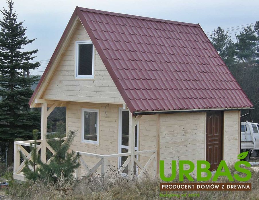 Dom letniskowy na działkę ROD drewniany 44 m2 + taras 8 m2