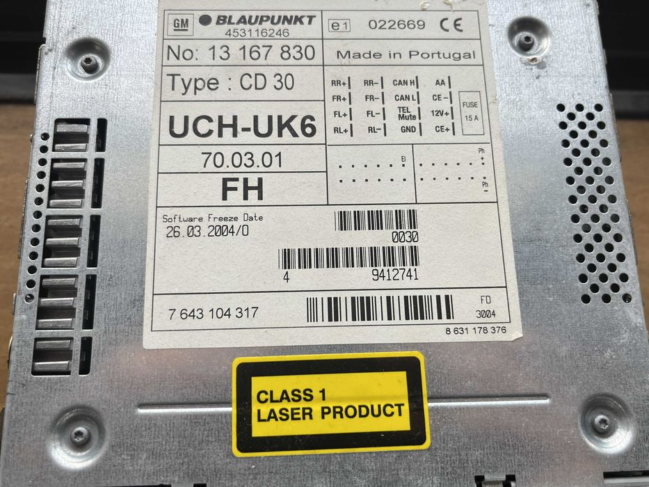 Rádio Original Opel CD30 – Astra / Corsa / Zafira