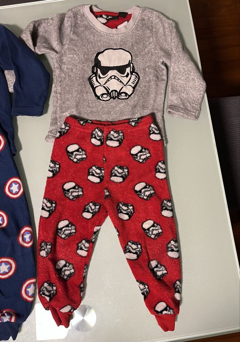 Lote Conjunto 4 Pijamas 2-3 anos Star Wars Marvel Natal Mickey