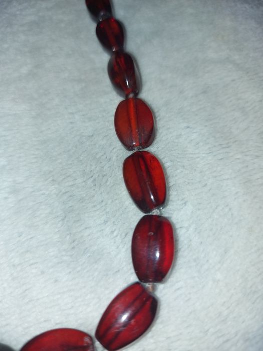 Naszyjnik ze szlifowanych bursztynów 54-55 cm