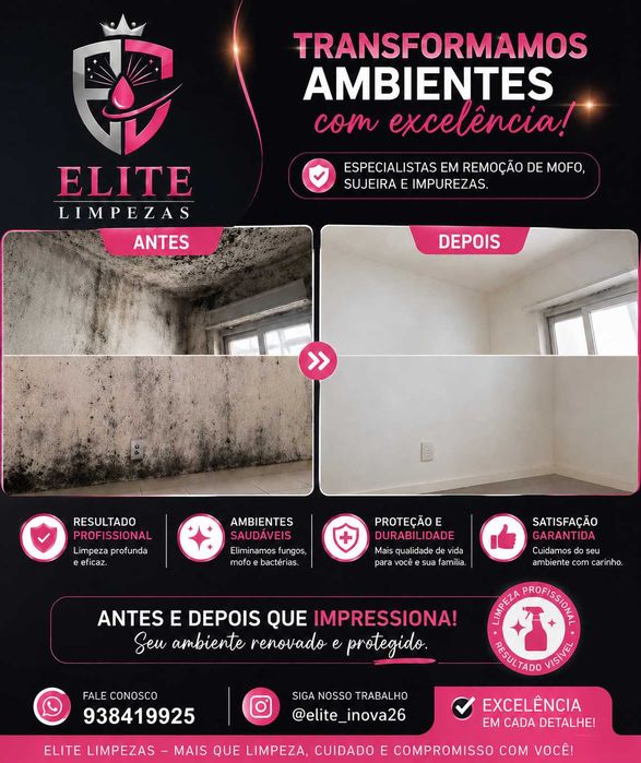 Limpezas de obras, comércios, alojamentos, pós eventos