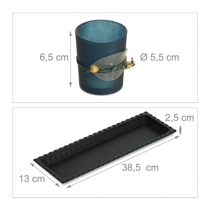zestaw 5 świec z podstawka 38.5cm