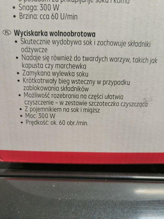 Wyciskarka wolnoobrotowa Switch on