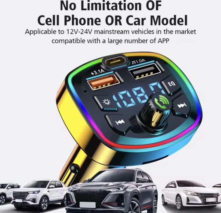 Fm модулятор с bluetooth 5.0 +зарядное 2 порта