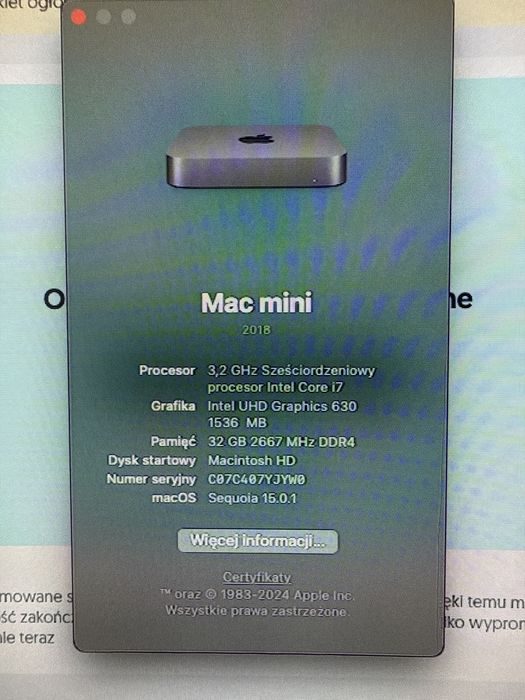 MacMini 2018 i7 / 32GB / 512GB / 10Gigabit