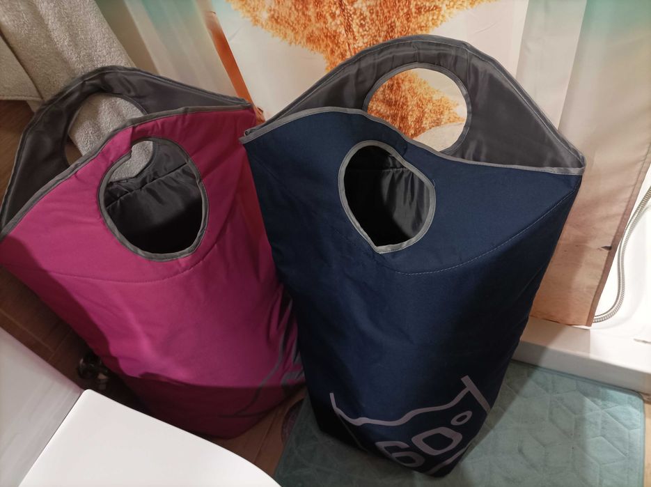 Cesto dobrável para roupa suja , com pega, leve, portátil