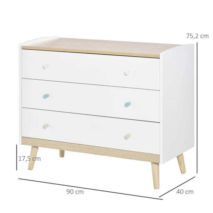 Cómoda com 3 Gavetas, Quarto de Crianças