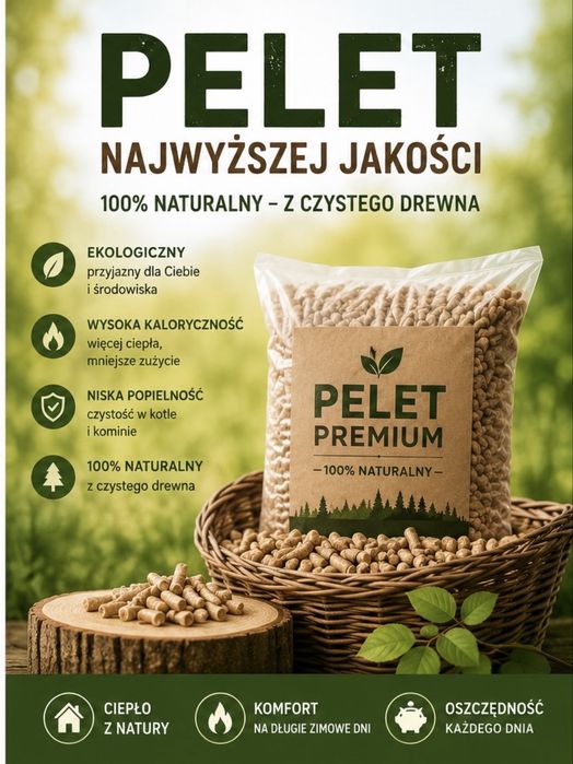 Pellet Drzewny Premium | Paleta 1008 kg | Wysoka Kaloryczność | Szybka Dostawa | A1 | Dostępny od ręki! Sosna Dąb