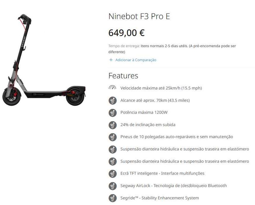 Trotinete Segway F3 PRO E