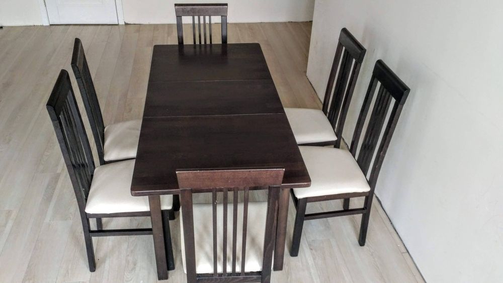 Обідній стіл з стільцями 6 шт