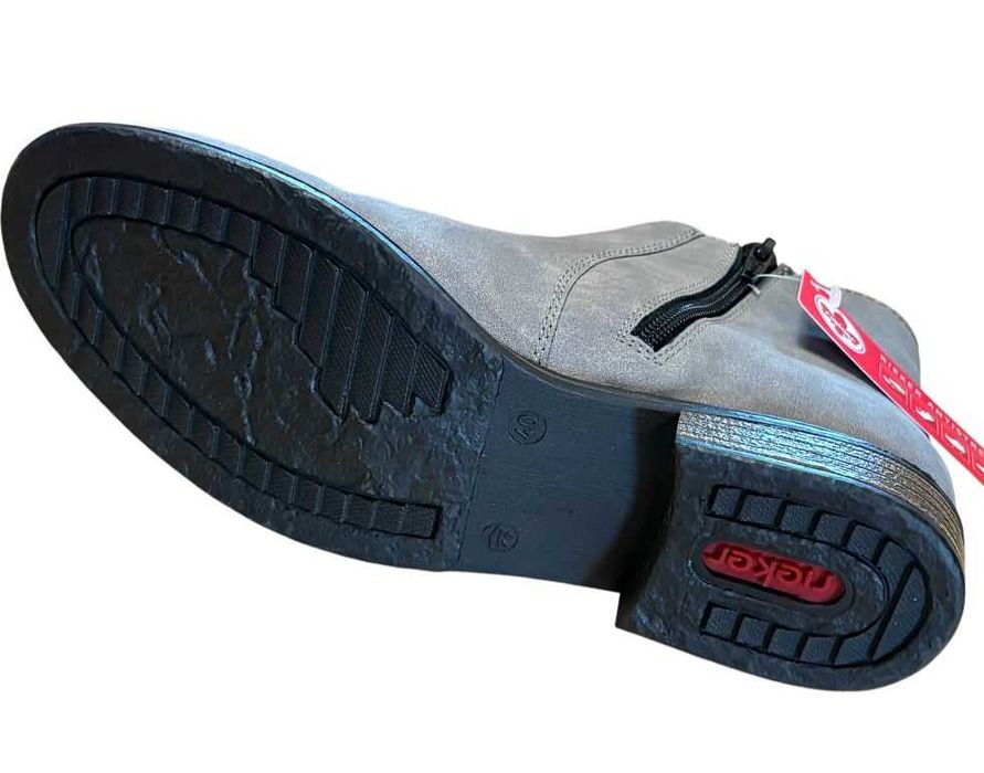 Botki Damskie RIEKER ROZMIAR 40 26cm Szare kod 2264