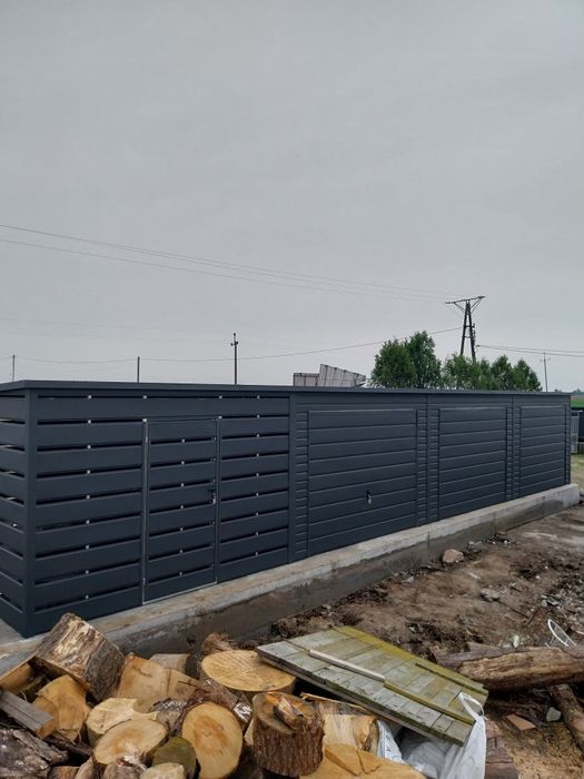 Garaż blaszany blaszak nowoczesny wygląd konstrukcja profil zamknięty