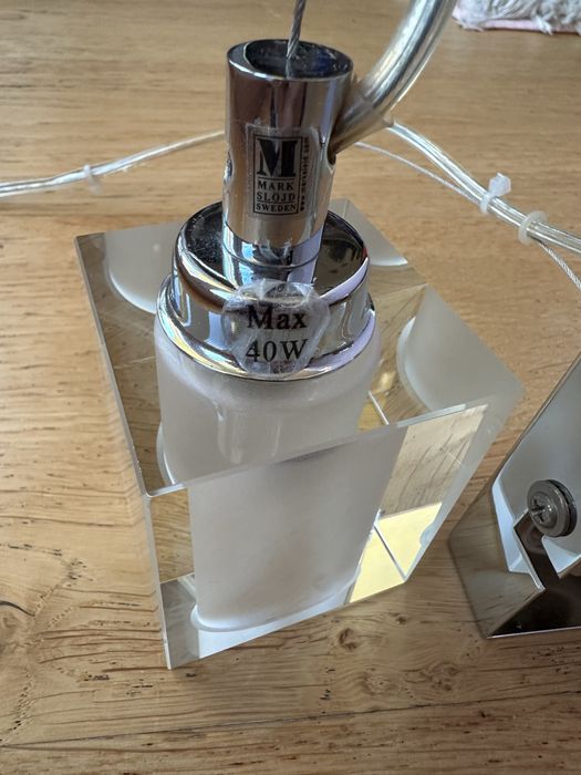 Mark Slojd Sweden lampa wisząca pojedyncza sredbrna szkło
