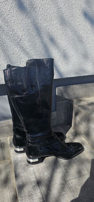 Buty damskie kozaki skórzane