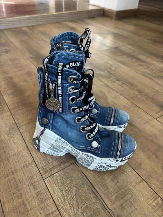 Buty botki 37 bluemoon niebieskie