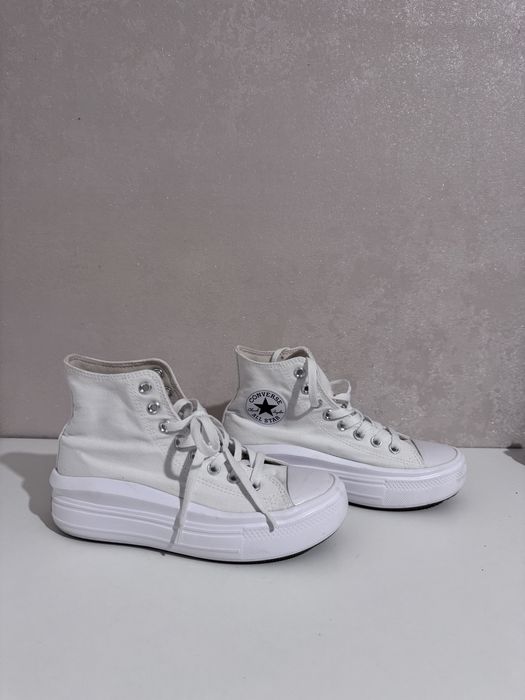 Converse білі,на високій підошві