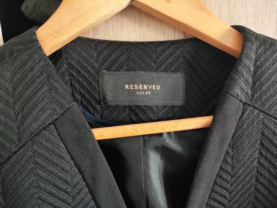 Żakiet damski, marynarka czarna, Reserved, 38/40