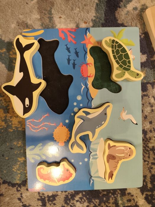 Puzzle drewniane z uchwytem tablica