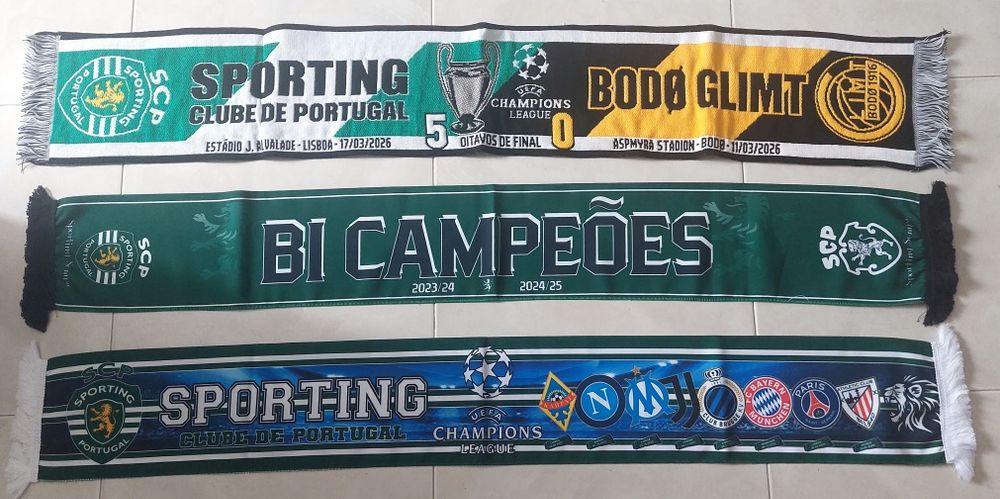 3 echarpes,bufandas,scarf do sporting historicos