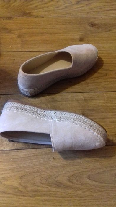 Espadryle, buty 38, jasny bez