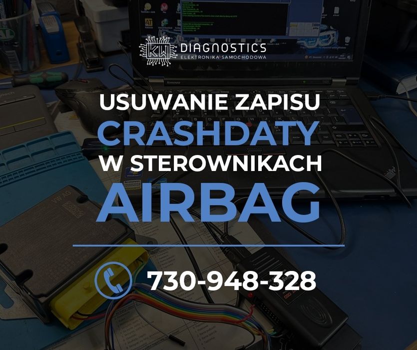 Crashdata , czyszczenie sensorów Airbag ,zapis o wypadku w module SRS