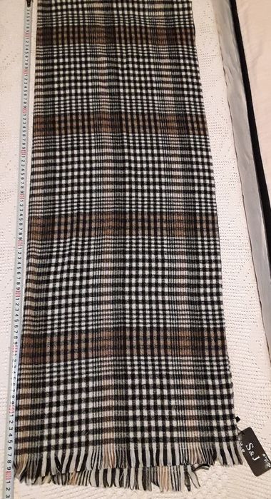 Echarpe grande em xadrez, unissexo, nova com etiqueta