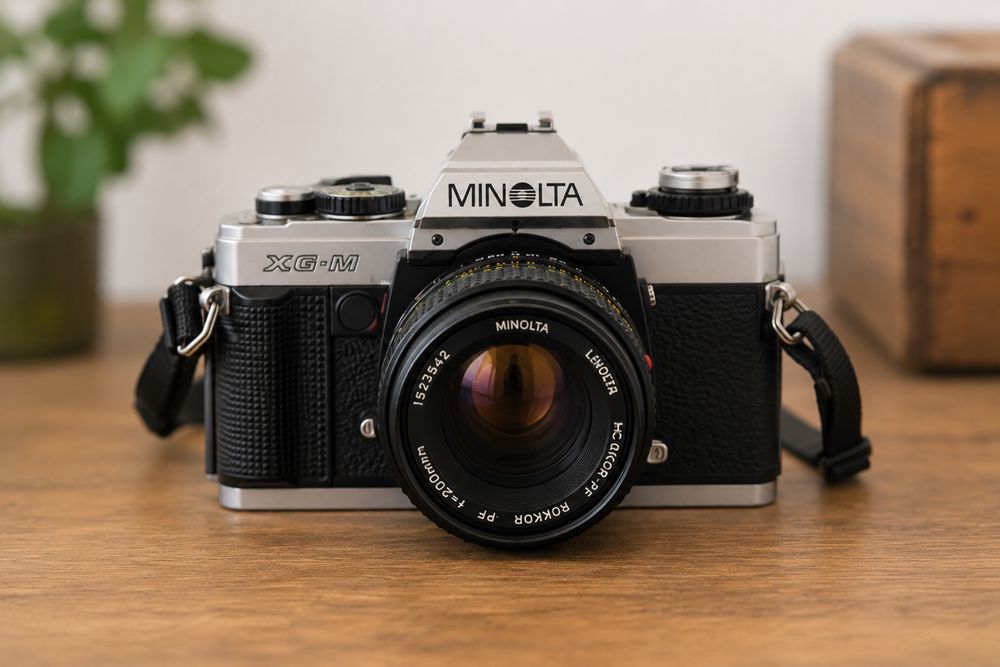 Máquina Fotográfica Analógica Minolta XG-M + Objetiva + Tripé + Acessórios
