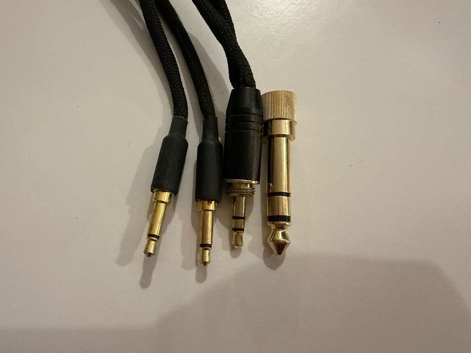 Kabel Przewód słuchawkowy 3m mini-jack 3.5mm w oplocie, Beyerdynamic T1/T5/Amiron, Solid Core, ręcznie wykonany + adapter