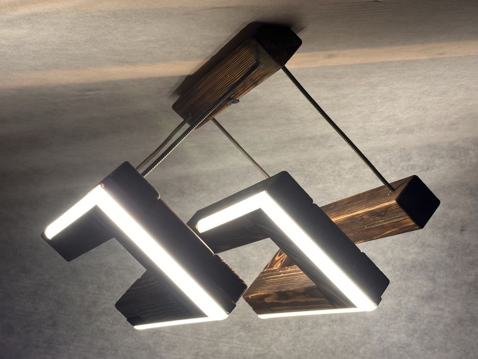 Люстра з дерева для кухні  LED Loft