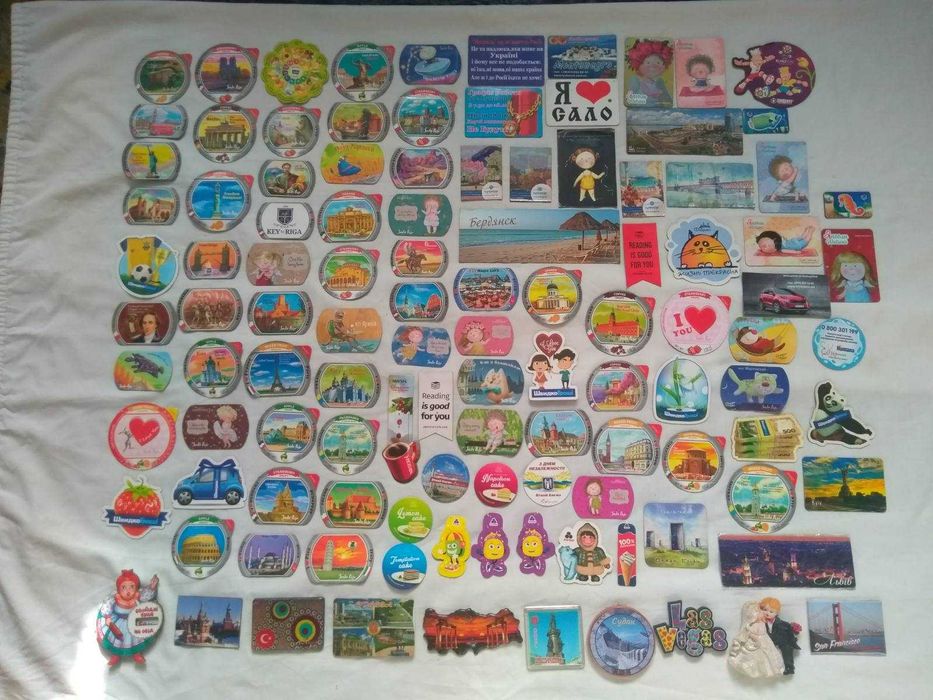 Магниты на холодильник. Магнитики. Разные много...