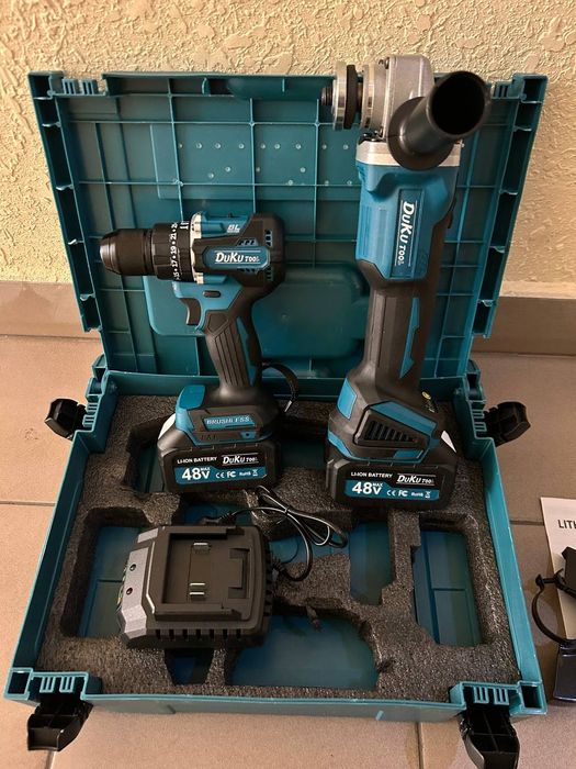 Безщітковий Набір 2в1 Шуруповерт + Болгарка 2 АКБ